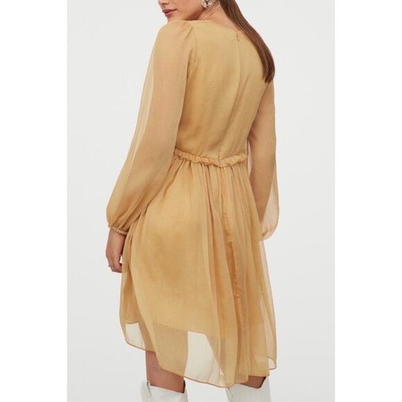 H&M Chiffon Ruffle Mini Dress Hi-Low Hem Medium - Picture 5 of 10